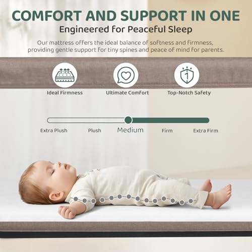 Cowiewie Bassinet Bedside Sleeper Khaki - Breathable, Adjustable Baby Crib