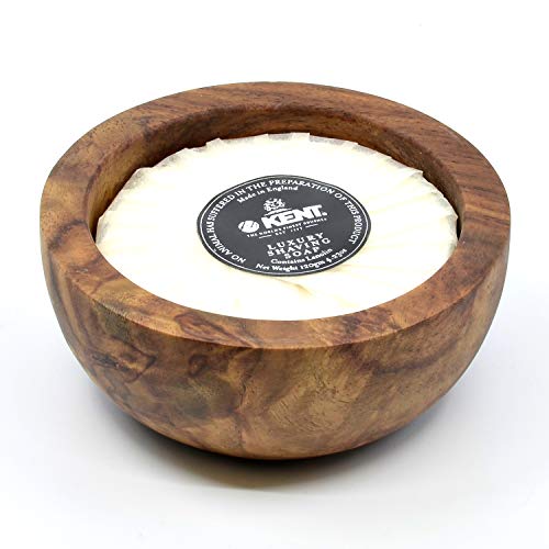 Kent SB6 Men's Shaving Soap Bowl in Dark Oak - 4.23 oz. Moisturizing, Luxury Barber Quality