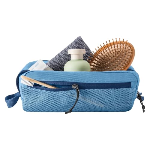 eagle creek Pack-It Reveal Quick Trip - Dual-Compartment Toiletry Bag for Travel - Full-Length Zipper Compartments - Recycled Fabric Construction - Water-Resistant & Quick-Drying - Blue Dawn