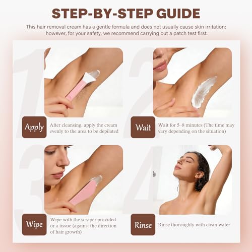 Bikini Hair Removal Cream for Women - Painless & Gentle 2-Pack (3.38 oz each) with Spatula