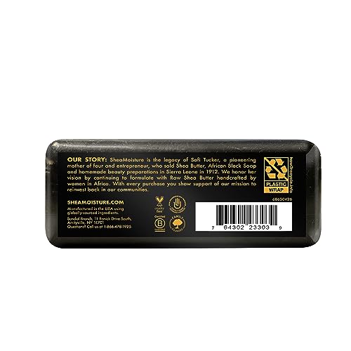 SheaMoisture Bar Soap African Black Soap for Troubled Skin Cleanser with Shea Butter 8 oz (Pack of 2)