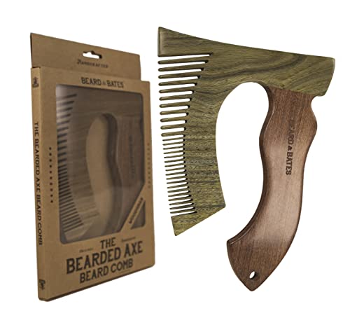 Beard & Bates Wooden Beard Comb with Green Sandalwood Handle - Artisan Grooming Tool