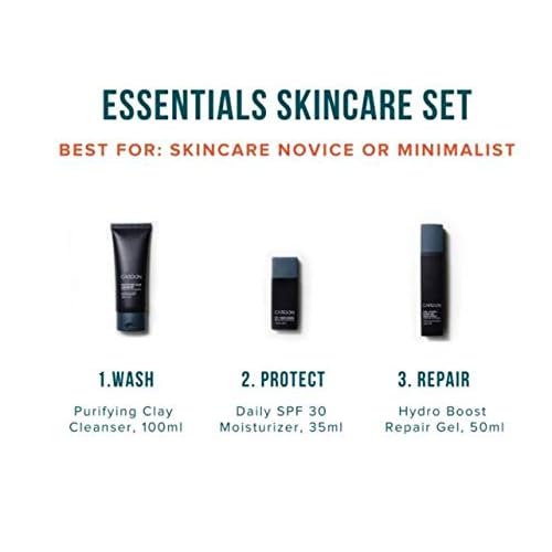 Cardon Men's Essentials Skincare Set: SPF Moisturizer, Face Wash, Anti-Aging Night Cream