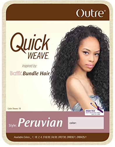 Outre Peruvian Quick Weave Batik Half Wig - Dark Brown, 2 Pack