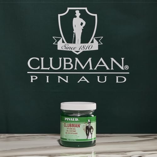 Clubman Pinaud Hair Styling Gel - Regular Hold & High Shine Hair Gel for Men, Alcohol-Free Formula, Men's Grooming, 16 oz