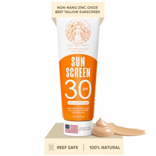 Tinted Beef Tallow Mineral Sunscreen SPF 30 - Non-Nano Zinc Oxide, Reef Safe, 4 fl oz