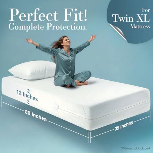 Utopia Bedding Twin XL Mattress Protector Zippered Encasement Pack of 4 Waterproof Dust Mite Proof