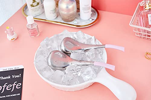 Ice Globes for Face and Eyes - Cryo Facial Skin Care Tools - Silver & Pink