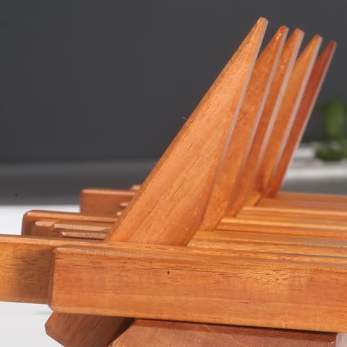 Acsigesn Cherry Wall Mount Coat Rack with 7 Flip-Down Hooks, Handmade Walnut Wood