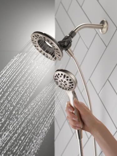 Dual Shower Head with Handheld Spray Satin Nickel - 4 Spray Options, 2.5 GPM