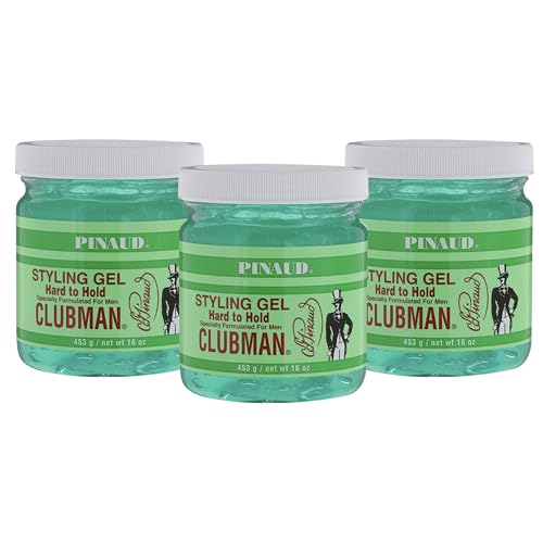 Clubman Pinaud Hard to Hold Styling Gel for Men, Extra Control, 16 Fl Oz (3 Pack)