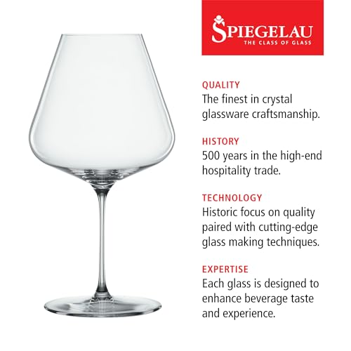Burgundy Wine Glasses Set of 2 - Large Bowl Red Wine Glasses for Pinot Noir & Burgundy - Lead-Free Crystal Stemware