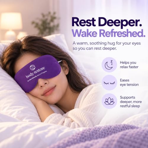 Body Restore Heated Eye Mask Pack - 30 Disposable Warm Compress for Dry Eyes & Relaxation - Variety Scents
