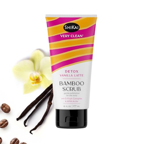 ShiKai Bamboo Body Scrub with AHA & Fruit Extracts - Detox & Exfoliate, 6 oz