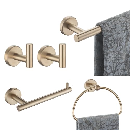 JQK Bathroom Hardware Set Champagne Bronze 5-Piece Wall Mount Accessories