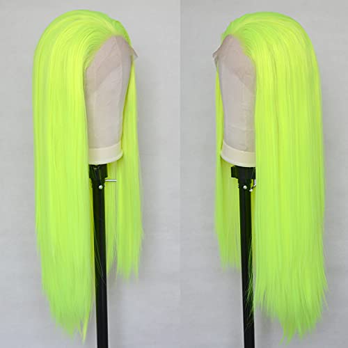 Luwigs Fluorescent Green Synthetic Lace Front Wig - 22 Inch Straight Style