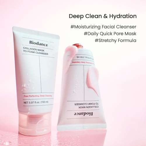 BIODANCE Collagen Mask & Foam Cleanser 2-in-1 Pack of 2 - Gentle Pore & Hydrating Face Wash for Sensitive Skin