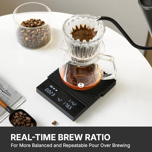 TIMEMORE Basic 3.0 Black Coffee Scale with Timer & Brew Modes - Rechargeable Digital Espresso & Pour Over Scale