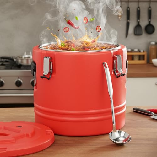 5 Gallon Insulated Soup Container with Spoon - Portable Food Warmer