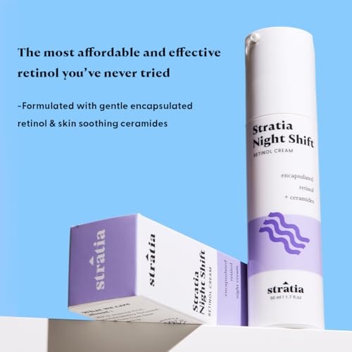 Stratia Night Shift Retinol Cream ? Age-Defying Face Moisturizer for Smooth, Radiant Skin, Hydrating & Gentle Lotion for All Skin Types, 1.7 Fl Oz