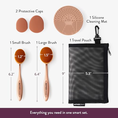 MotherCould Rose Gold Sunscreen Brush Set for Kids & Baby - 2 Soft Brushes, Travel-Friendly
