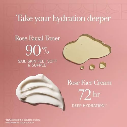 Deep Hydration Duo by Fresh for Women - 2 Pc 3.3oz Rose Deep Hydration Facial Toner, 1.6oz Rose Deep Hydration Face Cream