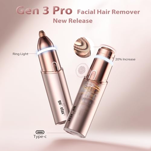Electric Beauty Epilator+Facial Hair Remover for Women, Hair Removal Device Gift Set, Portable Epilation System, Painless Shaver for Body Face Chin Lip