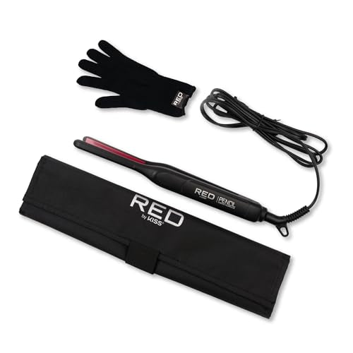 Mini Hair Straightener for Short & Fine Hair - 0.3 Inch Tourmaline Ceramic Flat Iron
