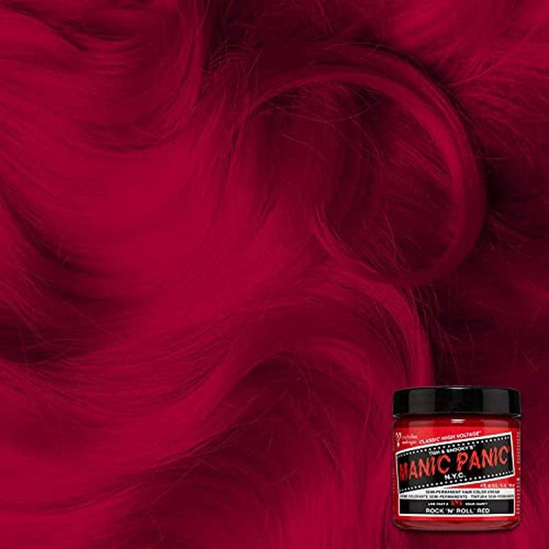 MANIC PANIC Classic Rock N Roll Red Semi Permanent Hair Color - Warm Medium Red Hair Dye for Women & Men That Lasts 4-6 Weeks - Vegan, Ammonia & Cruelty-Free - Create & Mix Custom Shades (4oz / 2pk)