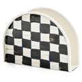 MacKenzie-Childs Enamel Napkin Holder Black & White Courtly Check - Elegant Table Decor