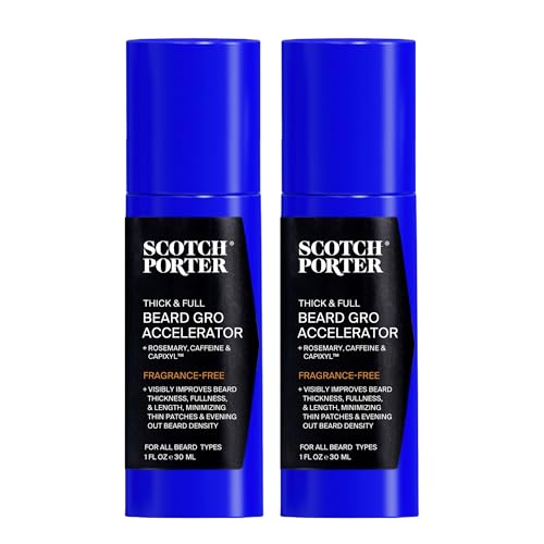 Beard Growth Serum - 2-Pack of Scotch Porter Thick & Full Beard Gro Accelerator - Natural Botanical Formula with Capixyl & Caffeine - Variation: Beard Gro Concentrate