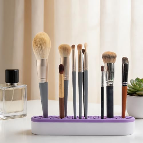 QUYLIXX Multicolor Silicone Makeup & Brush Organizer Set - 4 Pcs Travel Storage