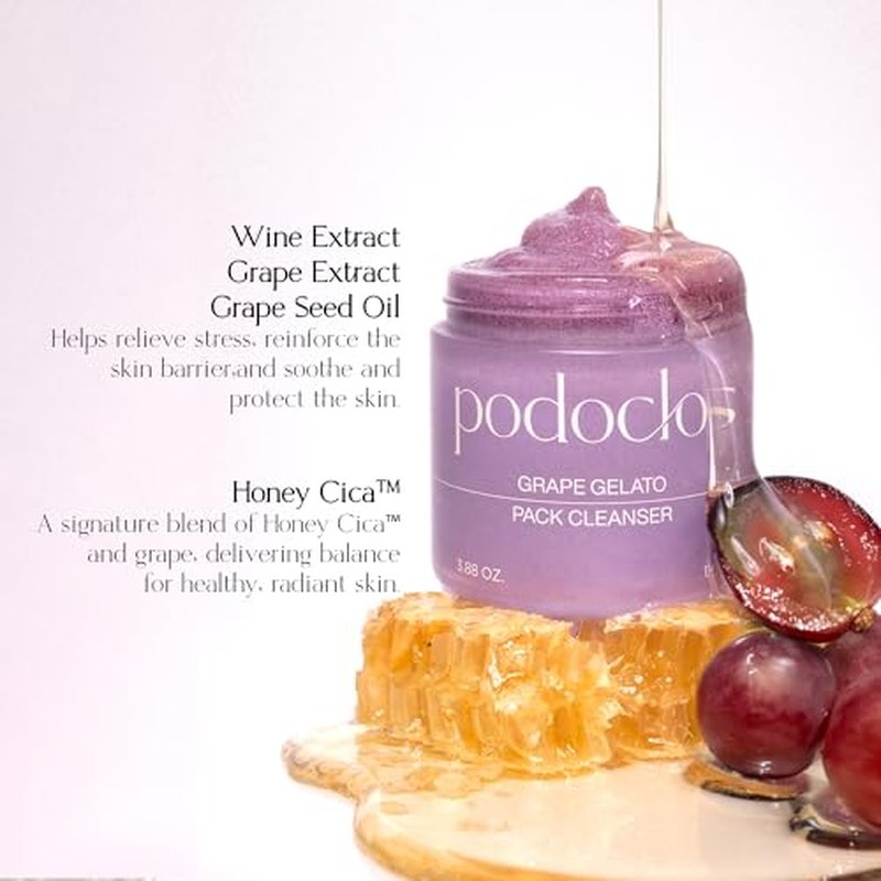 Grape Gelato Pack Cleanser | Face & Body Exfoliating Cleanser, Gentle on Skin, Tough on Dead Cells, Plant-Based Scrub, Honey Cica¢â & Grape Extracts, Korean Skin Care | 3.88 oz