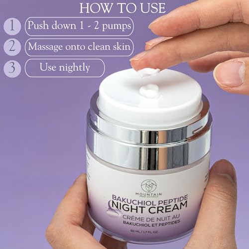 Bakuchiol Night Cream with Peptides & Ceramides - Fragrance-Free, Pregnancy-Safe Moisturizer, 50mL