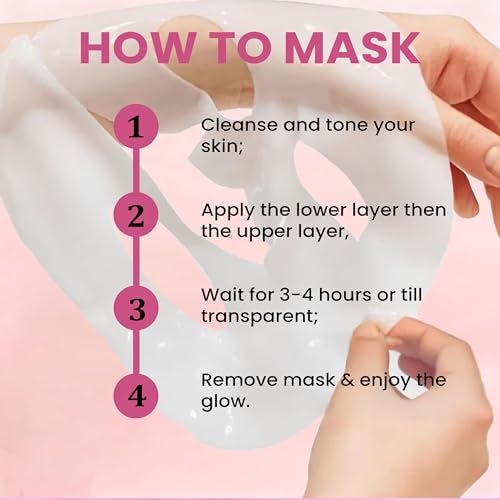 Bio Collagen Face Mask Pack of 4 - Firming & Hydrating Skin Care, Overnight Glow