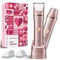 Bikini Trimmer for Women 2-in-1 Electric Razors for Women with Body & Facial Heads, Rechargeable Bikini Shaver for Smooth Pubic & Body Grooming, Waterproof, Portable & Travel-Friendly Gift