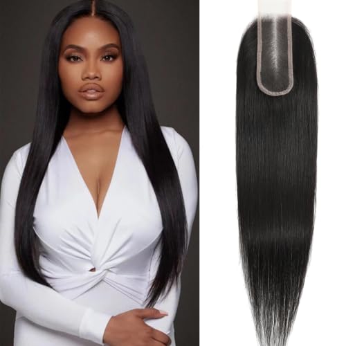 20 Inch Human Hair Lace Closure 2x6 Straight HD Transparent Skinlike Virgin Brazilian