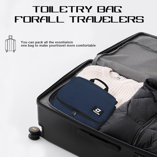 Goloni Water-Resistant Hanging Toiletry Bag for Men & Women - Blue, 10 Compartments Travel Organizer