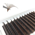 CoMango Dark Brown Easy fan Eyelash Extension Colored Lash Extensions C Curl Easy fan Lashes 8-14mm Mixed Lash Tray Volume Lash Extensions Self Fanning Colored Eyelash Extensions(Brown,0.07-C-8-14MM)