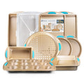 Perlli Blue 10-Piece Nonstick Bakeware Set with Cookie, Cake, Loaf & Pizza Pans