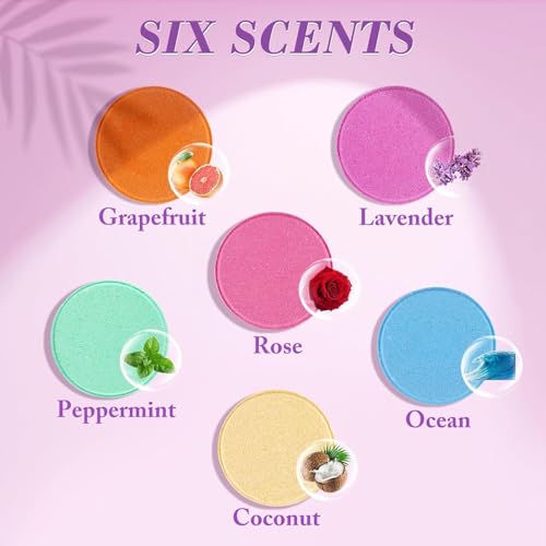DeckTheHalls 36 Pack Shower Steamers with Lavender Mint Rose Coconut - Self Care & Relaxation Gifts for Women & Men