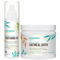 Calming Skin Set with Oatmeal Bath Powder & Soothing Body Oil - 11oz - Fragrance-Free for Sensitive Skin - Vegan & Gentle for Babies & Adults