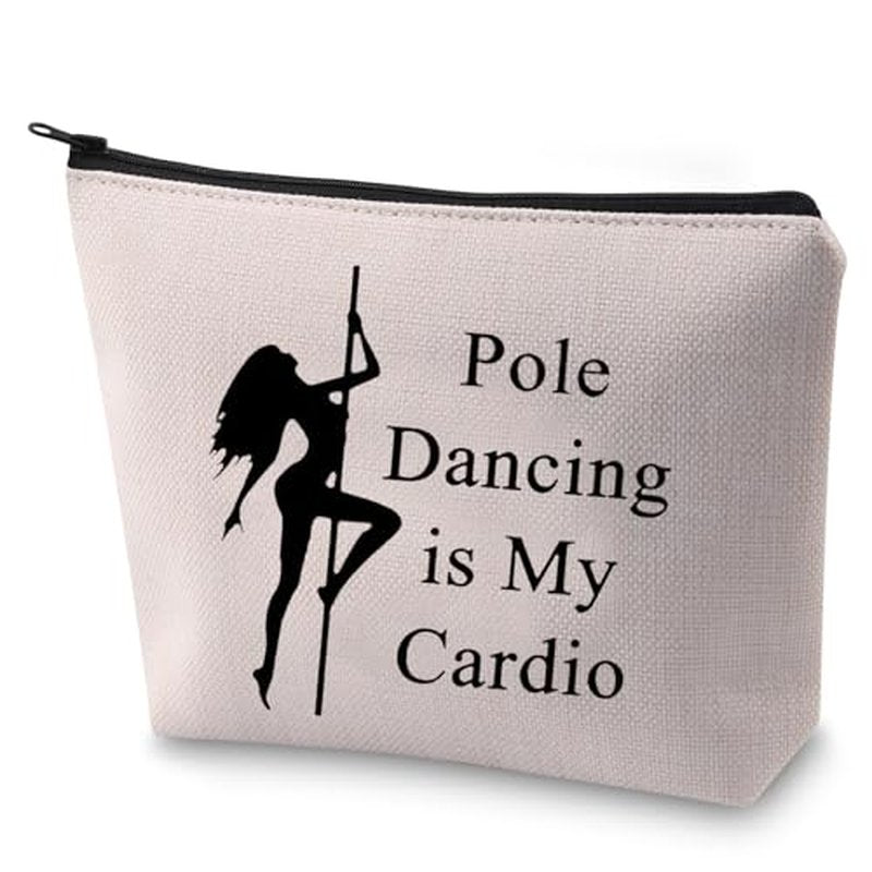 BLUPARK Pole Dancer Gift Pole Dancing is My Cardio Makeup Bag for Pole Dancing Lovers (Pole Dancing is My Cardio)