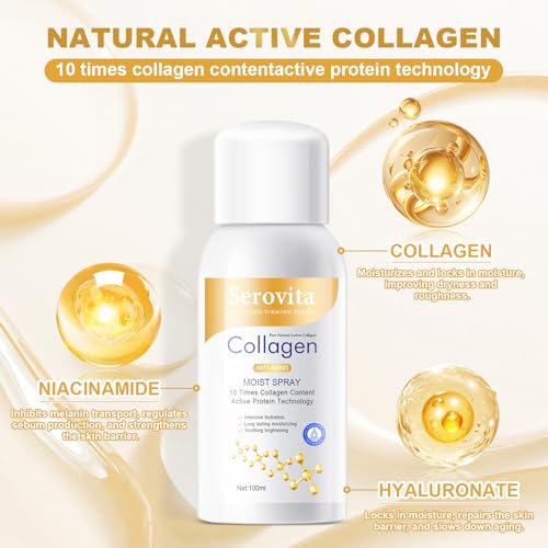 Serovita Collagen Spray 2-Pack - Hydrating Anti-Aging Face & Body Moisturizer