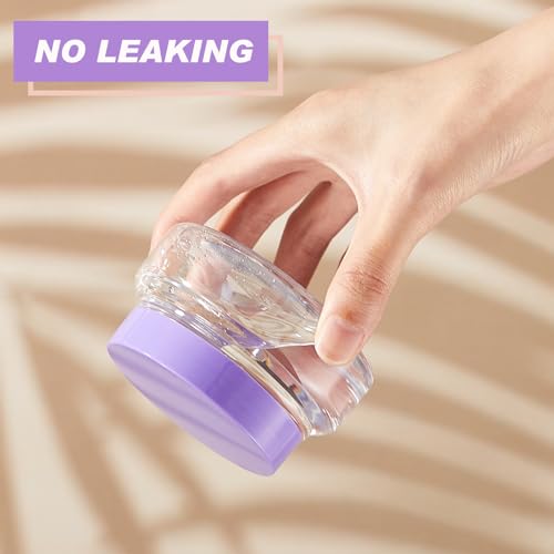 24 Pack 5 oz Clear Purple Plastic Cosmetic Jars with Lids & Labels - Reusable