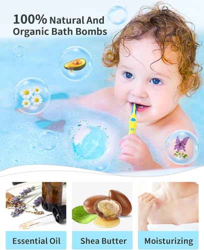 Multi-Color Light Up Bath Bombs Gift Set - Surprise Inside, 6 Pack, Natural Spa Relaxation