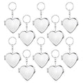 10 Pcs Compact Mirror Portable Metal Folding Mirror with Key Ring for Pockets Bags Wallets Travel Toiletries Gifts - Heart
