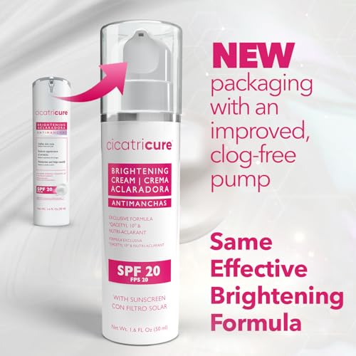 Cicatricure Brightening Facial Moisturizer, 3-in-1 Face Cream with Anti-Wrinkle Q Acetyl 10 & Nutri-Aclarant, SPF 20, Brighten & Even Skin Tone 1.6 fl oz (Pack of 3)