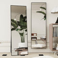 Beauty4U 59" x 16" Black Full Length Mirror with Stand - Floor, Leaning & Wall Mountable