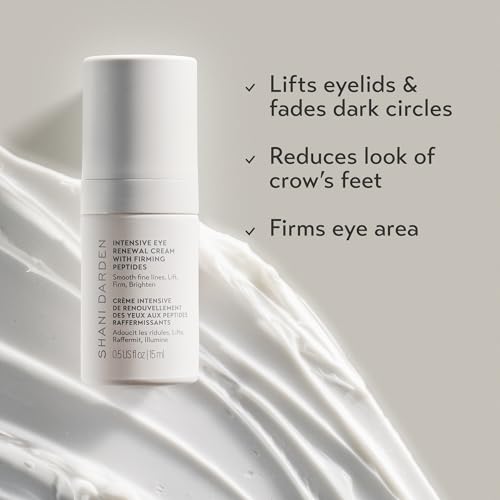 SHANI DARDEN Intensive Eye Renewal Cream, Hydrating Under Eye Cream for Dark Circles, Fine Lines, Wrinkles & Crows Feet with Niacinamide, Shea Butter & Ceramide, Crease-Free & Makeup-Ready, 0.50 fl oz